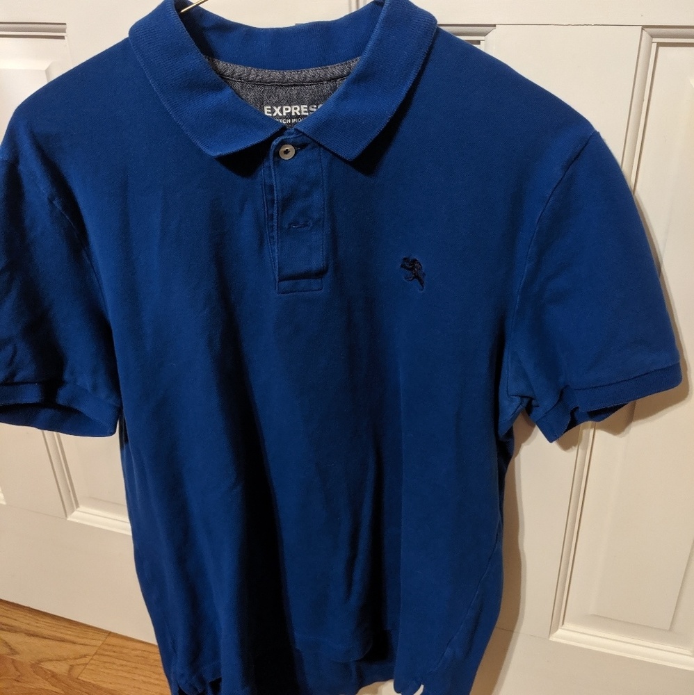 Express Stretch Pique Polo Deep Blue